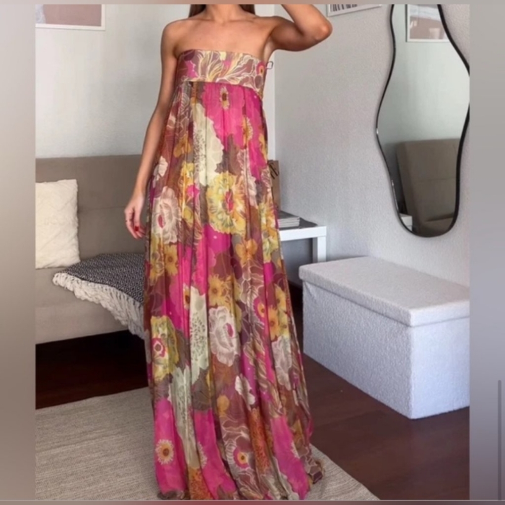 Zara ZW Collection Floral Print Dress